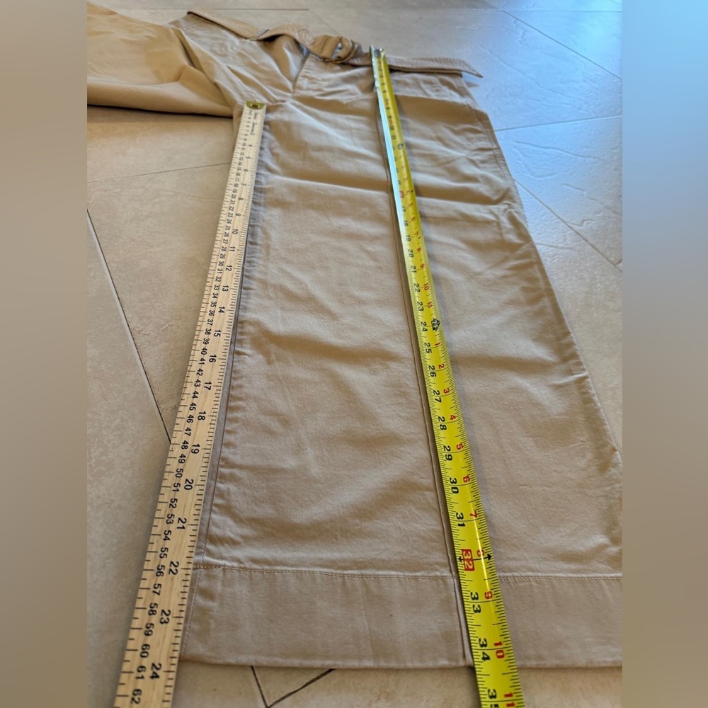 LAUREN Ralph Lauren Tan Belted Wide Leg Crop Pants Size 12 Chino Culottes - Picture 6 of 7